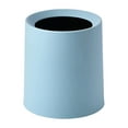 thumbnail image 2 of AuroraX Blue Desk Mini Trash Can Affordable Luxury Round 1 Gallon Cute Solid Wastebasket Stylish Minimalist Plastic Trash Bin for Dormitory Living Office, 2 of 6