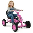 thumbnail image 1 of Gymax Go Kart for Kids 4 Wheel Toddler Ride On Pedal Car w/ Steering Handlebars Pink, 1 of 10