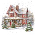 thumbnail image 1 of (XD221) Serie Paisaje Casa Nieve Navidad Con Diamantes Parciales Pintura Resina Diamante Con Forma Especial 30*30CM, 1 of 9