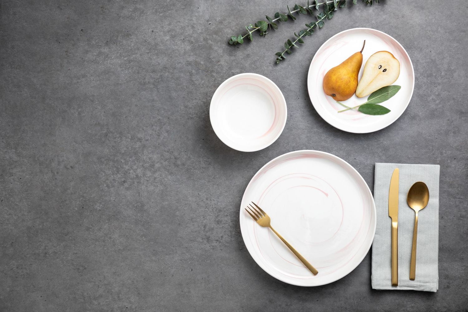 Thyme & Table Dinnerware Pink Marble Stoneware, 12 Piece Set