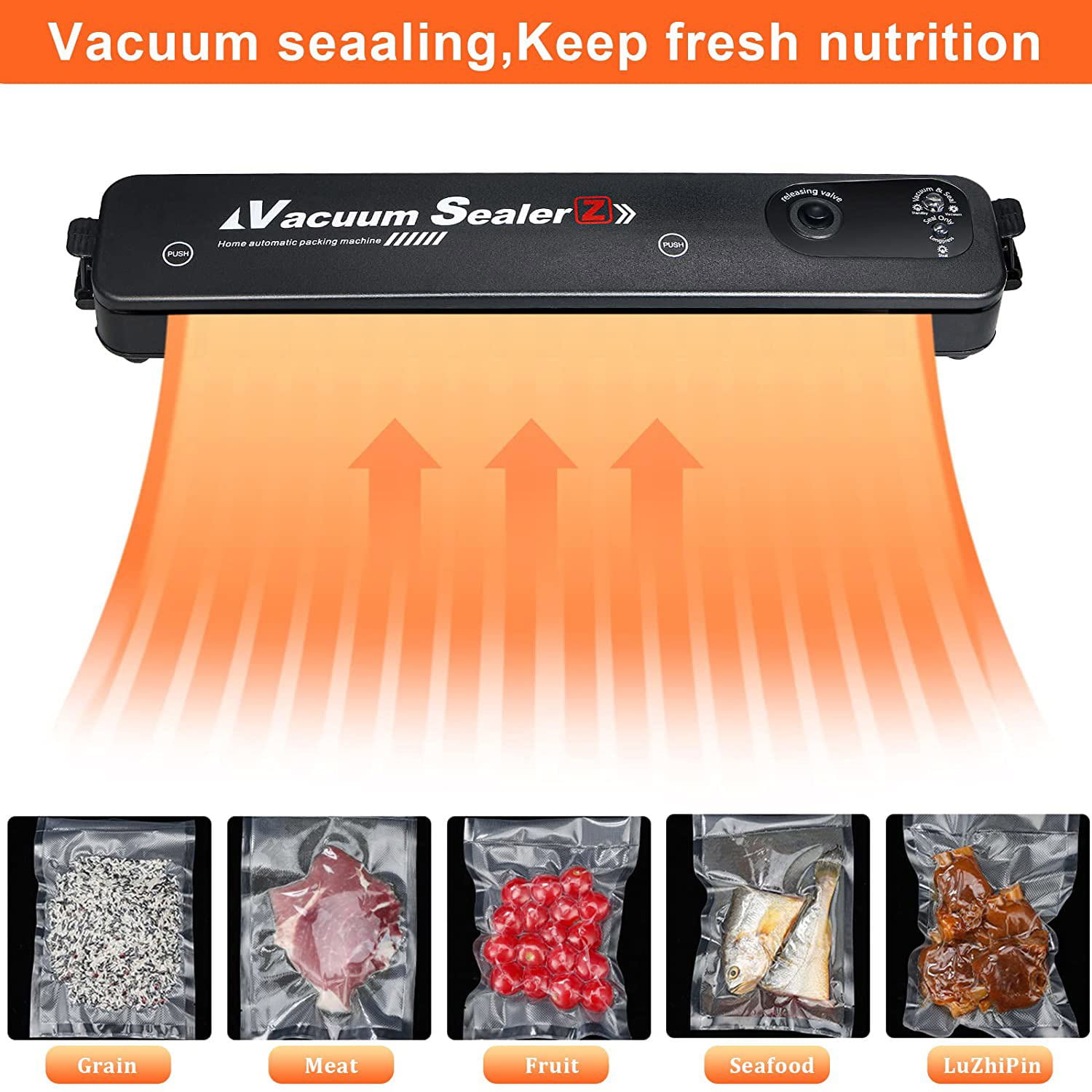 Compact Vacuum Sealer Machine For Food Storage - Automatic Air Sealing  System For Dry And Moist Food - Includes 20 Seal Bags Starter Kit - Temu  Japan