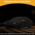 thumbnail image 3 of Cubierta de coche Unique Bargains impermeable para todo clima, protección contra el sol y la lluvia, cubierta exterior de película de aluminio negra con tiras reflectantes [para Ford Focus Sedan], 3 of 5
