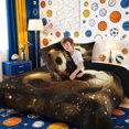 thumbnail image 4 of meiyoeat Luxury Golden Soccer Ball Full Size Comforter Sets 3-Piece,Crown Sparkle Design Bedding Comforter Set,Gold Black,Black Reversible,1 Comforter and 2 Pillowcases, 4 of 6