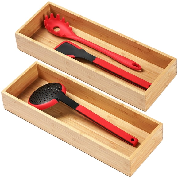 Organizador de utensilios de cocina Umilife Bamboo extra largo