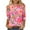Multicolor Plus Size Blouse for Women_t, variant on CYMMPU 3/4 Sleeve Round Neck Blouses for Women Dressy Casual Loose Fit Spring Tops Fall Trendy Shirts Flower Printed T-Shirts Lightweight Basic Tees Multicolor XXL