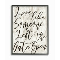 Stupell Industries Live Like Gate Open Typography Painting Black Framed Art Print Wall Art, 11 x 14