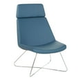 thumbnail image 1 of Chaise d'Appoint Geena en Tissu Bleu Dillon avec Base de Traîneau Chromée, 1 of 7