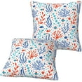 thumbnail image 5 of Ocean Seagrass Coral Fish Throw Pillow Covers Soft Square Cushion Pillowcase Set of 2 for Sofa Couch Home Decor 18 X 18 in, 5 of 6