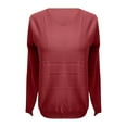 thumbnail image 3 of Sweaters for Women Trendy Women's Knitted V Neck Sweater 2024 One Line Casual Long Sleeve Seamless Knitted Sweater, 3 of 3