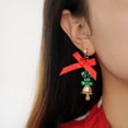 thumbnail image 4 of Christmas Earrings Bowknot Bell Alloy Crystal Dangle Earrings Drop Earrings, 4 of 10