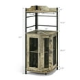 thumbnail image 3 of FONIRRA Corner Mini Bar Cabinet, Metal Wine Cabinet with Mesh Doors, Corner Shelf for Living Room with Glass Door, Rustic Brown, 3 of 8