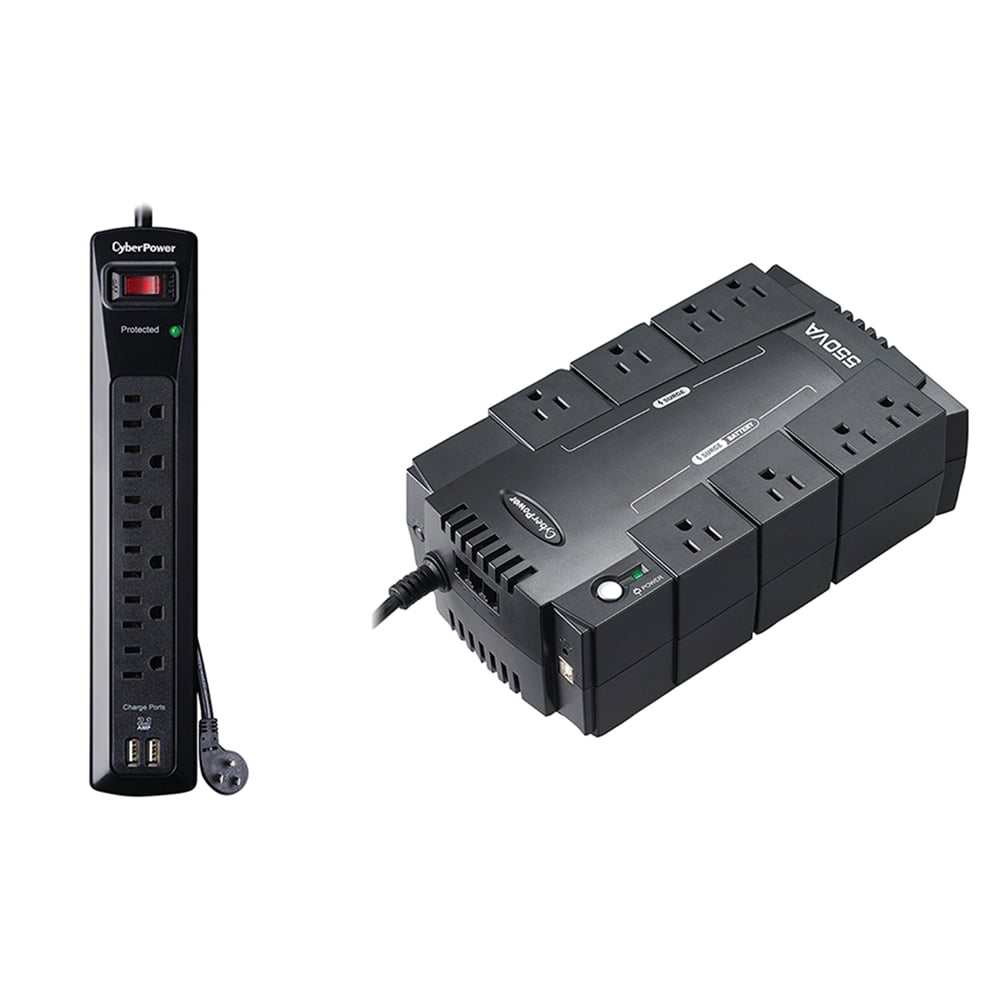 CyberPower 550 UPS & 6 Outlet USB Surge Protector