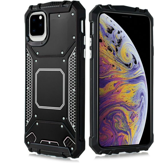for Apple iPhone XI Case Phone Case Magnet Mount Ready Slip Guard Grids Pattern Hybrid Slim Shock Bumper Cover