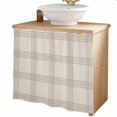 thumbnail image 2 of Grey Checkered Cabinet Curtains 35"W x 35"L, Rustic Farmhouse Buffalo Plaid Sink Skirt for Bathroom Vanity Kitchen Self Adhesive, Dust-Proof Privacy Curtain for Shelves Closet Laundry Room Pantry, 2 of 9