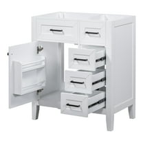 Bellemave 30'' Bathroom Vanity Without Sink,Cabinet Base Only,Bathroom Cabinet with Drawers,Solid Frame and MDF Board,White