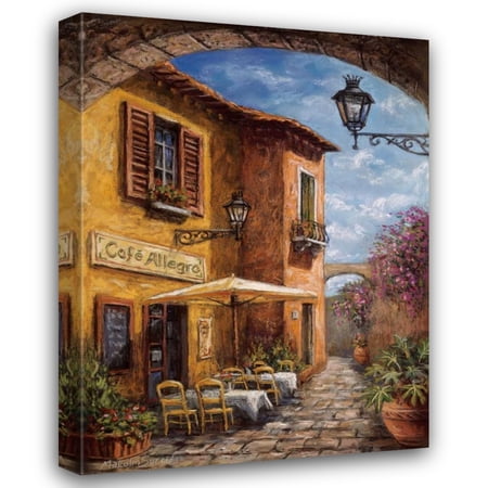 Malcolm Surridge 19x24 Gallery Wrapped Canvas Wall Art Titled - Courtyard Cafe