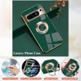 thumbnail image 5 of for Google Pixel 8 Pro Case with Ring Holder Magnetic Aesthetic Google Pixel 8 Pro Phone Case Silicone Soft TPU Thin White Cover 360° Rotatable Metal Kickstand (Dark Green), 5 of 14