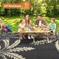 thumbnail image 5 of TacleeKii Waterproof Outdoor Rug 5' x 8', Reversible Plastic Straw Mat for Patio, RV, Camping & Deck, Black, 5 of 8