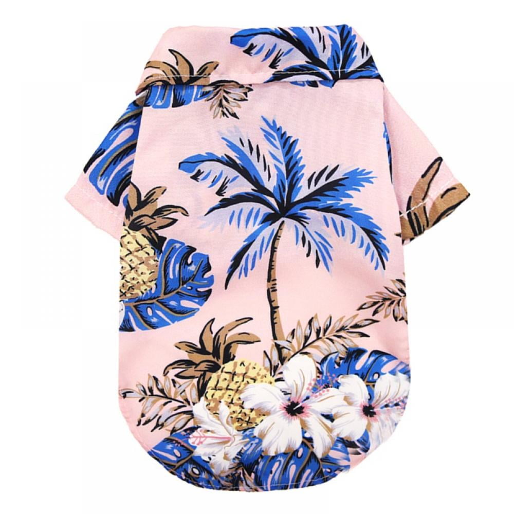 Hawaiian Dog Clothes Summer Shirt Puppy Beach Coconut Tree Vest