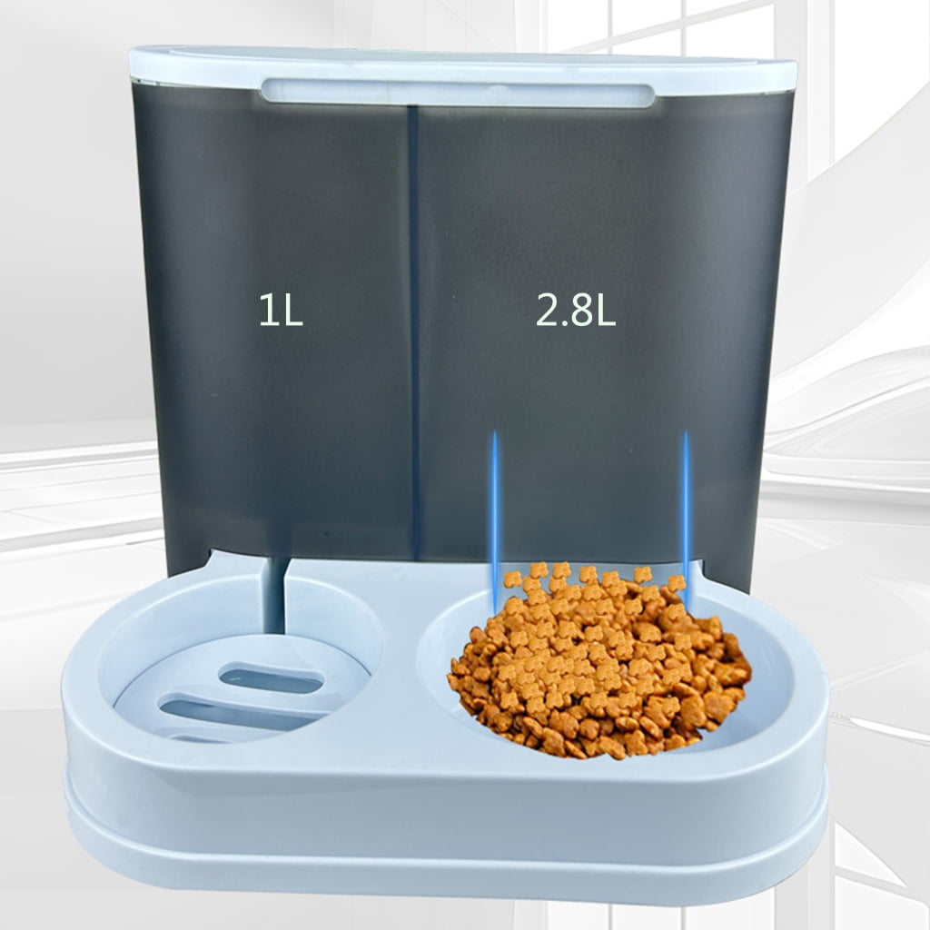 BQBQERT Dog Double Food Bowl Water Dispenser Food Feeders Bowls Pet Automatic Waterer Bowl Feeding Supply Large Capacity