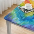 thumbnail image 4 of nygtbtfer  Fitted Tablecloth Elastic Edged Table Cover,Watercolor Love Rainbow Gradient  Wipeable Table Cloths for Kitchen Dining Party Fit up  Tables,Colorful Ombre Art, 4 of 7