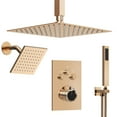 thumbnail image 2 of EVERSTEIN Dual Heads 12" Rainfall & High Pressure 6" Shower System with 3 Way Thermostatic Faucet Rose Gold, 2 of 5
