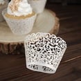 thumbnail image 5 of BalsaCircle 25 White Paper Cupcake Wrappers Laser Cut Lace Muffin Liners Party Events Reception Home Decorations, 5 of 8