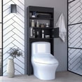 thumbnail image 2 of DEPOT E-SHOP Atlas Over The Toilet Cabinet, Two Shelves, Double Door, Black, 2 of 6