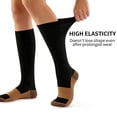 thumbnail image 3 of 3 Pairs Black & Brown Compression Socks for Men & Women, 15-20 mmHg Graduated Support, 18.89in Knee-High, Ideal for Running, Travel, Standing All Day,L/XL, 3 of 5