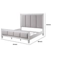thumbnail image 7 of Kate Modern King Size Bed, ChannelTufted, Gray Fabric, White Wood Frame, 7 of 7