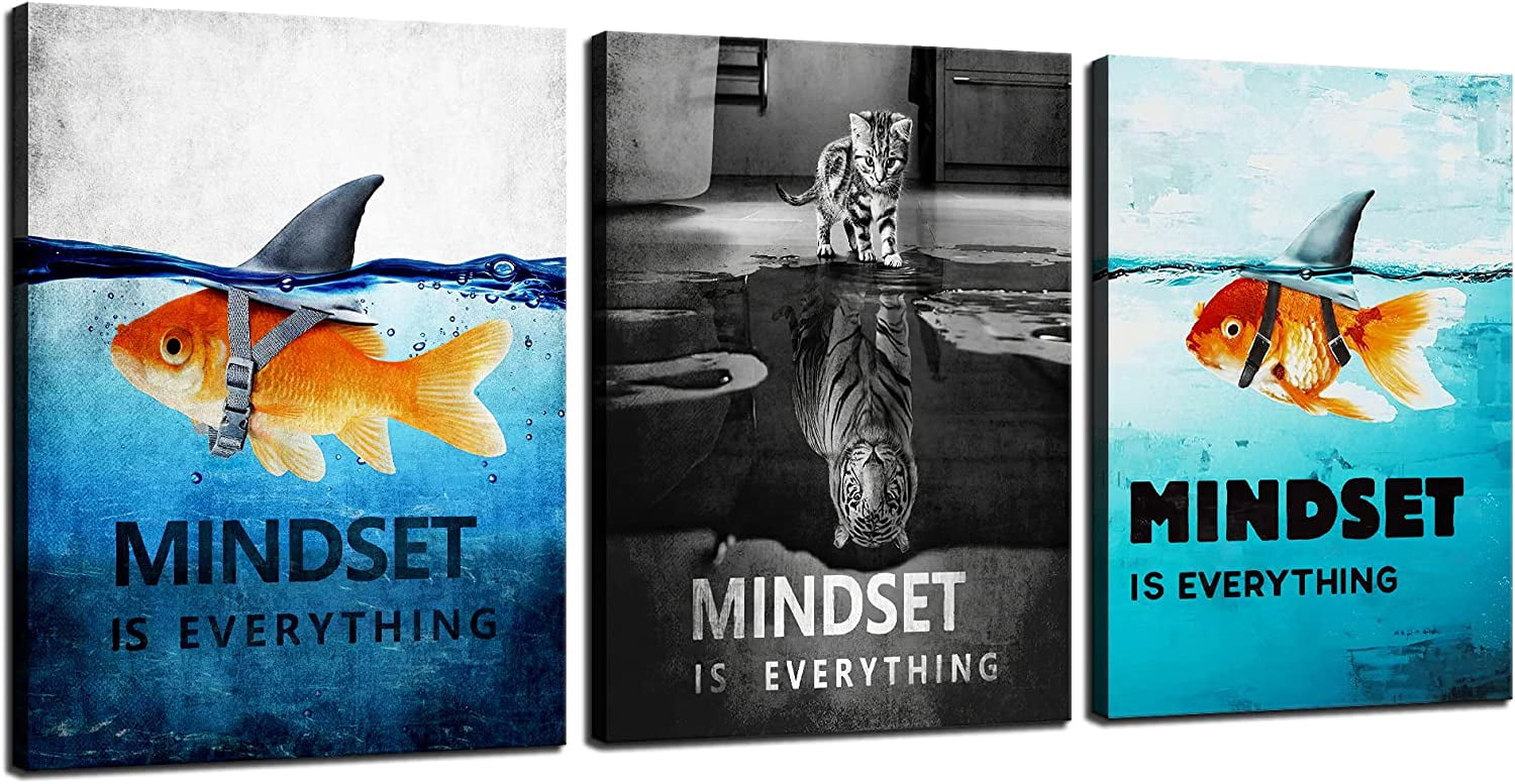 Mindset is Everything Canvas Painting Wall Art Motivational Posters ...
