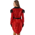 thumbnail image 4 of Sxiwei Womens Lion Tamer Tassels Uniform Sequined Swallow-Tailed Coat Circus Ringmaster Jacket Red L, 4 of 8