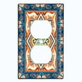 thumbnail image 2 of Metal Light Switch Plate Cover Blue Orange Mandala Star Tile Pattern TIL040, 2 of 13