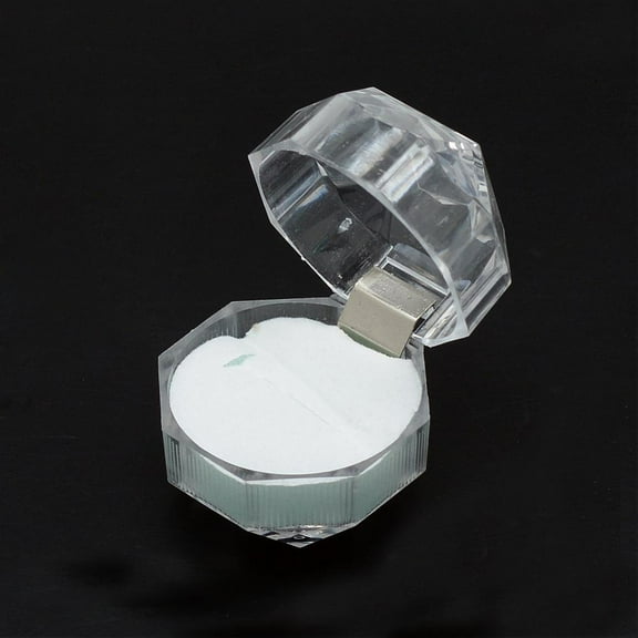 20pcs Transparent Plastic Ring boxes Jewelry box White 3.8x3.8x3.8cm