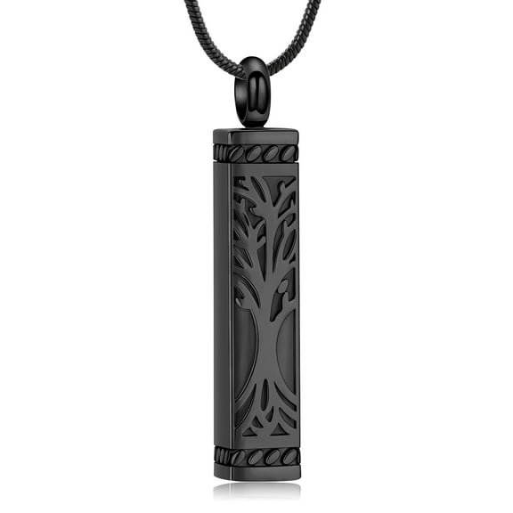 Urn Necklaces for Ashes Tree of Life Cremation Jewelry for Ashes Cube Ashes Keepsake Necklace Bar Urn Pendant Ashes Jewelry for Women Men