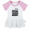 thumbnail image 1 of Future Farming Buddy Funny Dresses For Baby, Newborn Babies Skirts, Infant Princess Dress, 0-24M Kids Graphic Clothes (Pink Raglan Dresses, 0-6 Months), 1 of 4