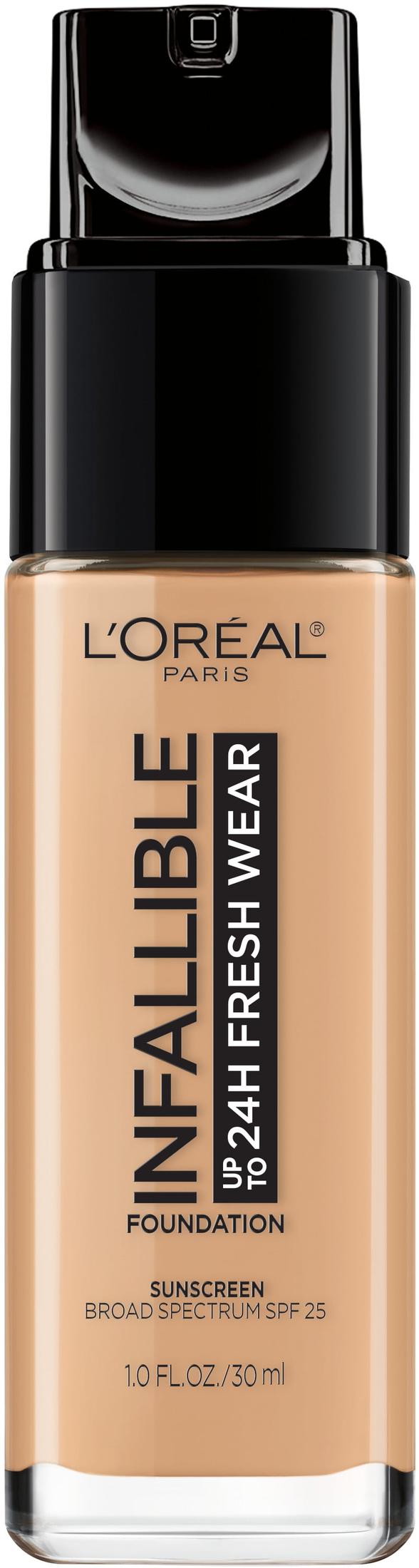 L'Oreal Paris Infallible Fresh Wear 24 Hr Liquid Foundation Makeup, 455 Natural Buff, 1 fl oz - image 3 of 12