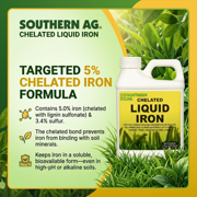 Chelated Liquid Iron - Corrects Yellowing in Plants and Iron Deficiency - 16 fl oz Bottle by Southern AG