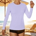 thumbnail image 6 of Women's UPF50+ Rash Guard Sun Shirts, Long Sleeve UV Protection Quick Dry Shirt for Women Workout Hiking Swimming Tops(Purple1,S), 6 of 7