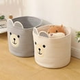 thumbnail image 4 of PEACNNG Small Adorable Bear Delight, Large Capacity Cotton Rope Storage Basket - Perfect for Dirty Clothes, Clothes Storage, and Toy Organization, 4 of 5