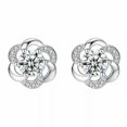 thumbnail image 2 of HOOUN Womens 925 Sterling Silver Crystal Swirl Stone Stud Earrings Jewellery Gift, 2 of 6