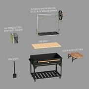 Backyard Discovery Argentine Santa Maria Wood Fire & Charcoal Steel BBQ Grill, Brasero