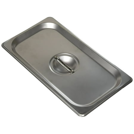 Update International Solid Steam Table Pan Cover Size: 12.63" W x 6.88" D , 1/3 Size, Stainless Steel