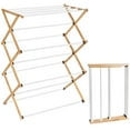 thumbnail image 1 of Étendoir à Linge Pliant, Étendoir à Linge Pliable en Bambou Porte-Vêtements Porte-Serviettes, 1 of 6