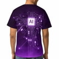 thumbnail image 5 of LAOLIUSN Men's AI Artificial Intelligence Graphic T-Shirt, Futuristic Techwear All Over Print Tee, M, 5 of 7