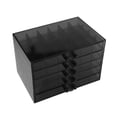 thumbnail image 2 of Caja de almacenamiento de joyas de acrílico, caja de almacenamiento para pendientes, anillos y collares, extraíble negro claro, 2 of 7