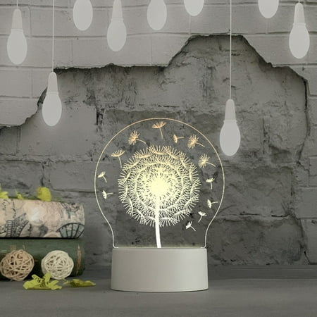 

WEPRO 3D USB Acrylic Night Light LED Table Desk Bedroom Decor Gift Warm White Lamp