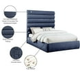 thumbnail image 2 of Meridian Furniture Adam Navy Chenille Fabric Queen Bed, 2 of 9