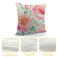 thumbnail image 4 of Nawypu  Throw Pillow Covers Peonies Summer Watercolor Floral Pink Flower Girly Pastel Mint Colorful Decorative Pillow Cases Home Decor Square Pillowcases, 4 of 5