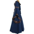 thumbnail image 4 of Women's Gothic Victorian Witch Vampire Medieval Renaissance Hooded Dress Trumpet Sleeves Gown Dress, 4 of 8